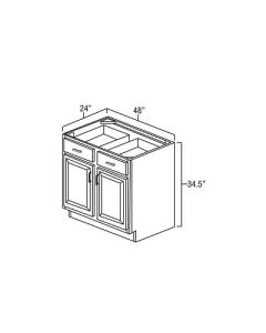Platinum Shaker 48" Double Door Base Cabinet For Kitchen