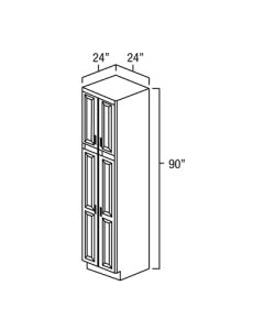 Aspen White 24x90" Utility Cabinet For Kitchen