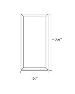Hickory Shaker 18" x 36" Single Plain Glass Doors For Kitchen